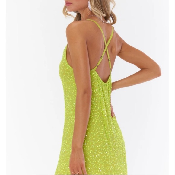 SHOW ME YOUR MUMU Suzanna slip dress size lime green yellow mini party size XS - Picture 2 of 9